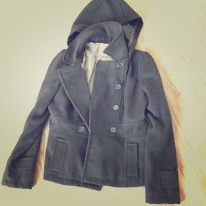 Black pea coat size small